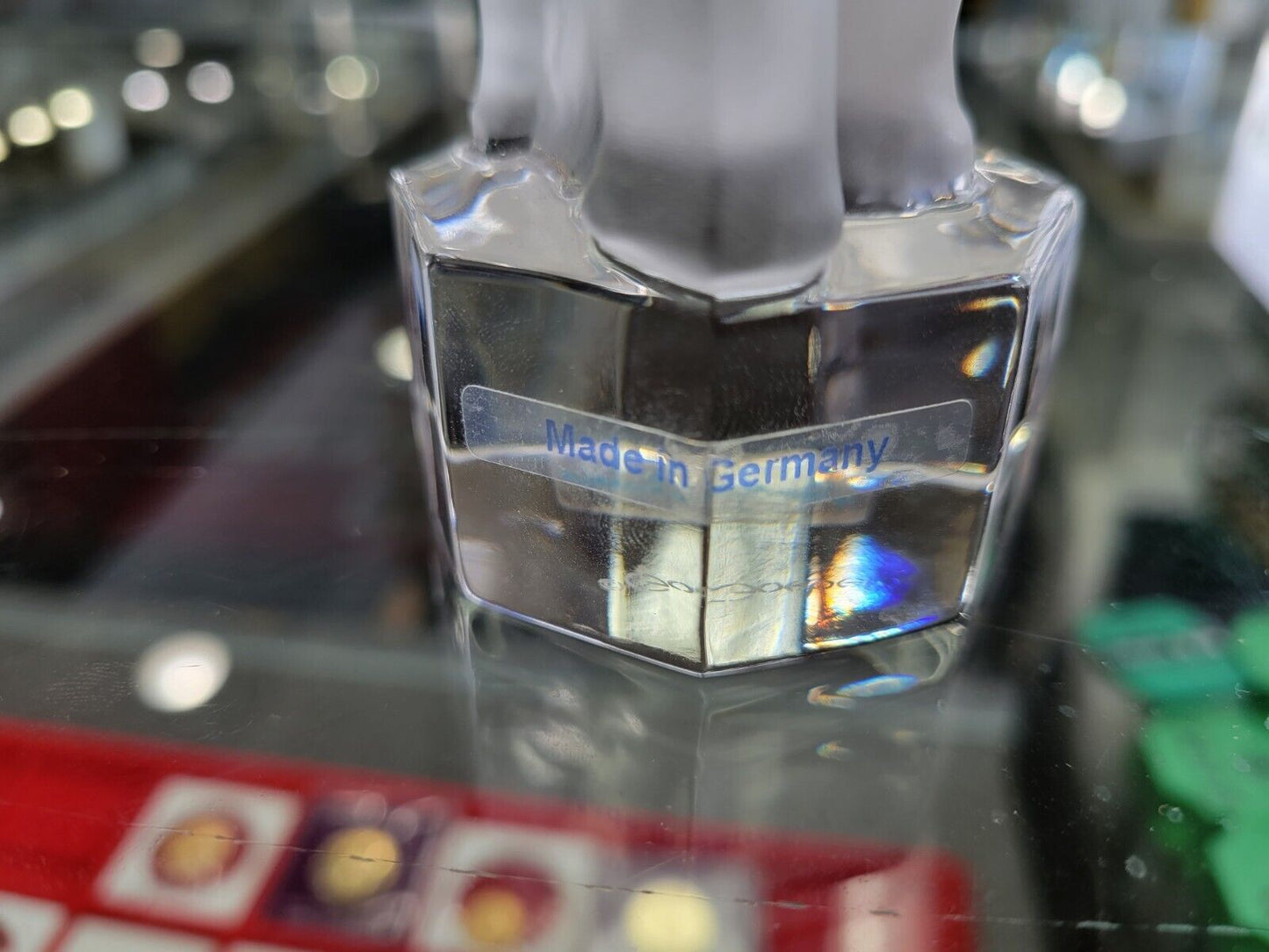 Elephant Frosted Crystal Clear Glass Figurine Paperweight Goebel Germany Vtg