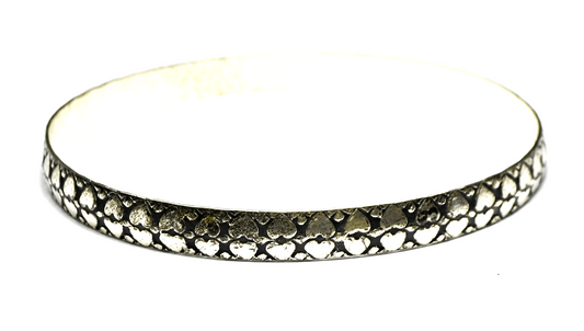 Sterling Silver Danecraft Double Heart Small Bangle Bracelet 6mm