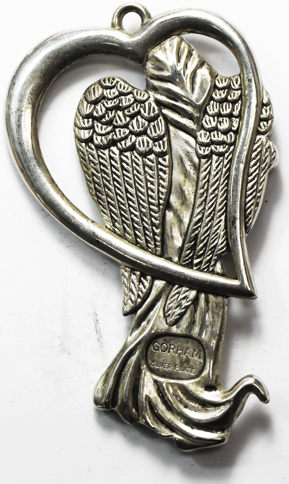 3 Gorham Silverplated Angel Christmas X-Mas 3" Ornaments Peace Hope Love