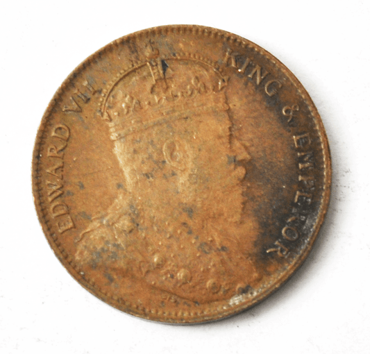 1910 Ceylon One Cent Copper Coin KM# 102