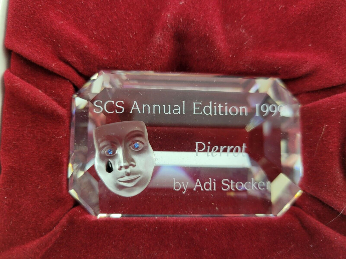 1999 Swarovski SCS  Annual  Edition PIERROT Masquerade Name Plaque Boxed