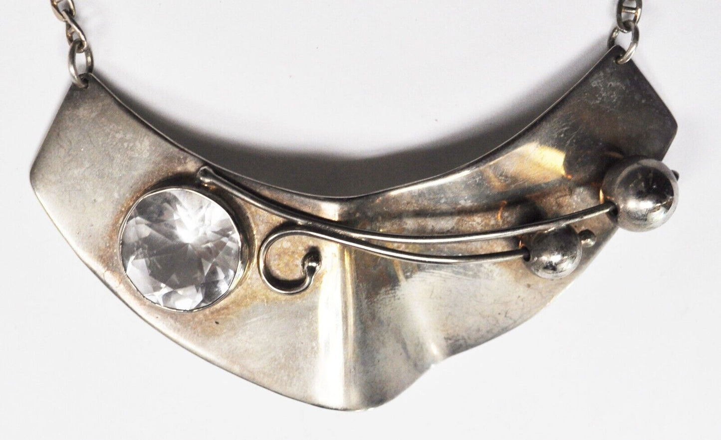 Sterling Silver Avi Soffer Large CZ Pendant 66mm Necklace 16" Israel