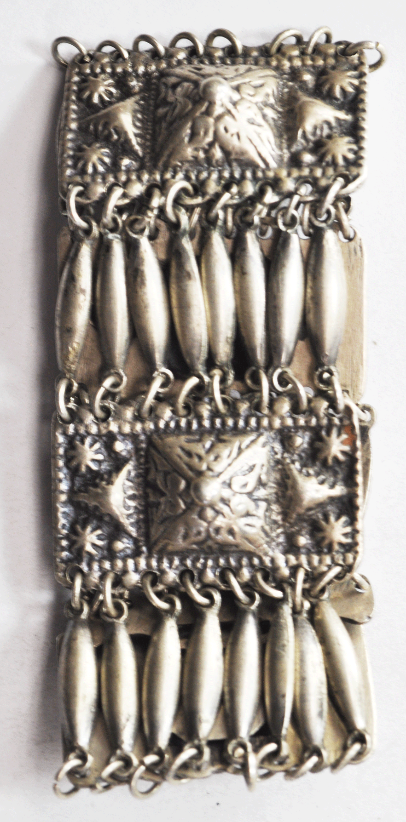 Sterling Silver Mexico Shutters & Doors Ornate 8 Part Link Bracelet 37mm 7-3/8"