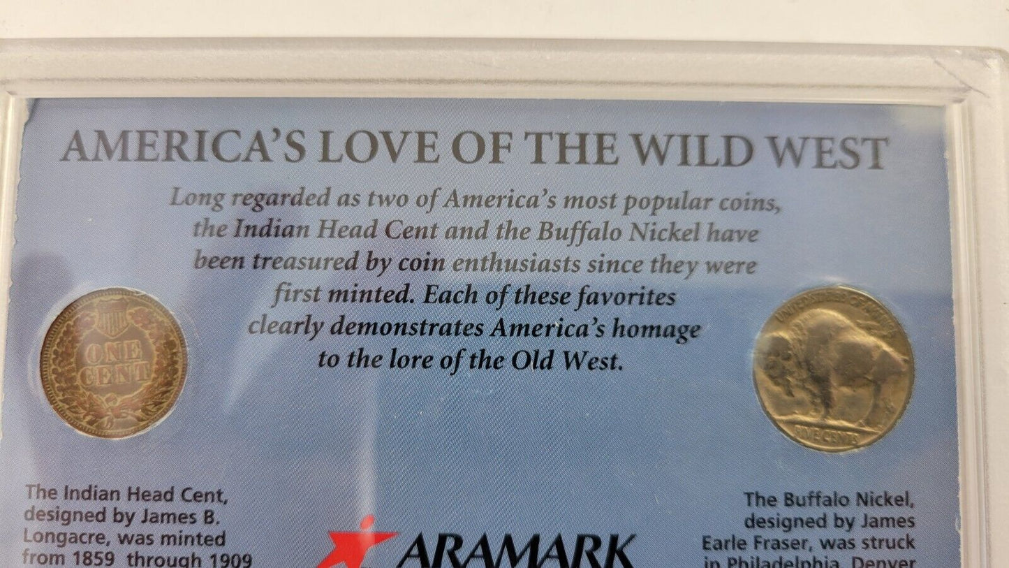 The Wild West Coin Collection The American Indian Head Penny & Buffalo Nickel