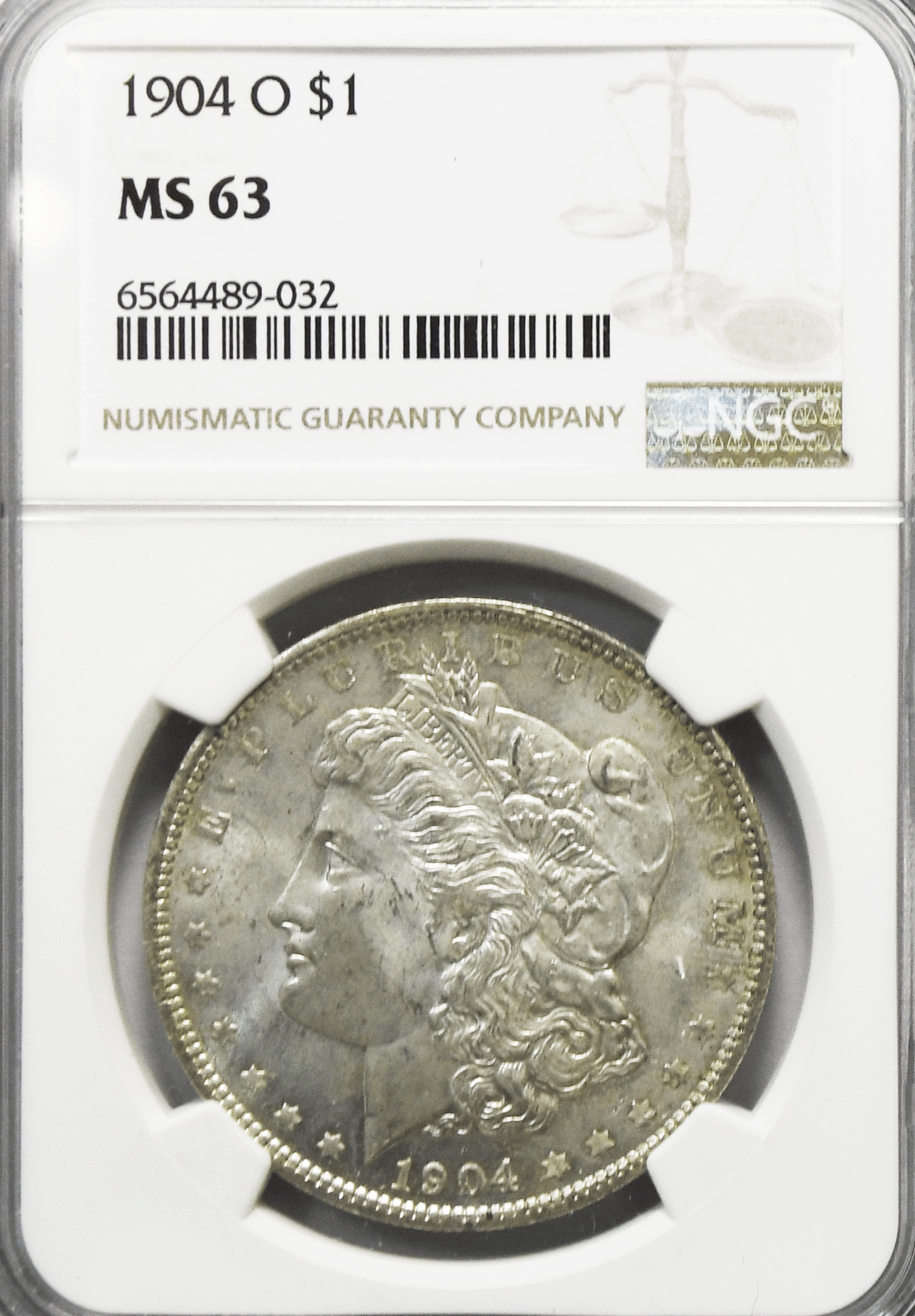 1904 O $1 Morgan Silver One Dollar MS63 NGC New Orleans Brilliant Uncirculated