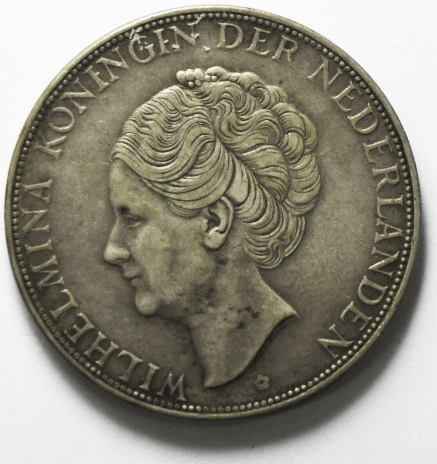 1933 Netherlands 2-1/2 Gulden Silver Coin KM# 165