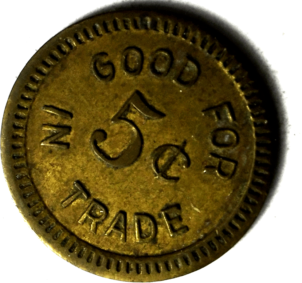 1903 Tripp South Dakota 1903 Mikuska's Store 5 Cents Trade Token 19mm