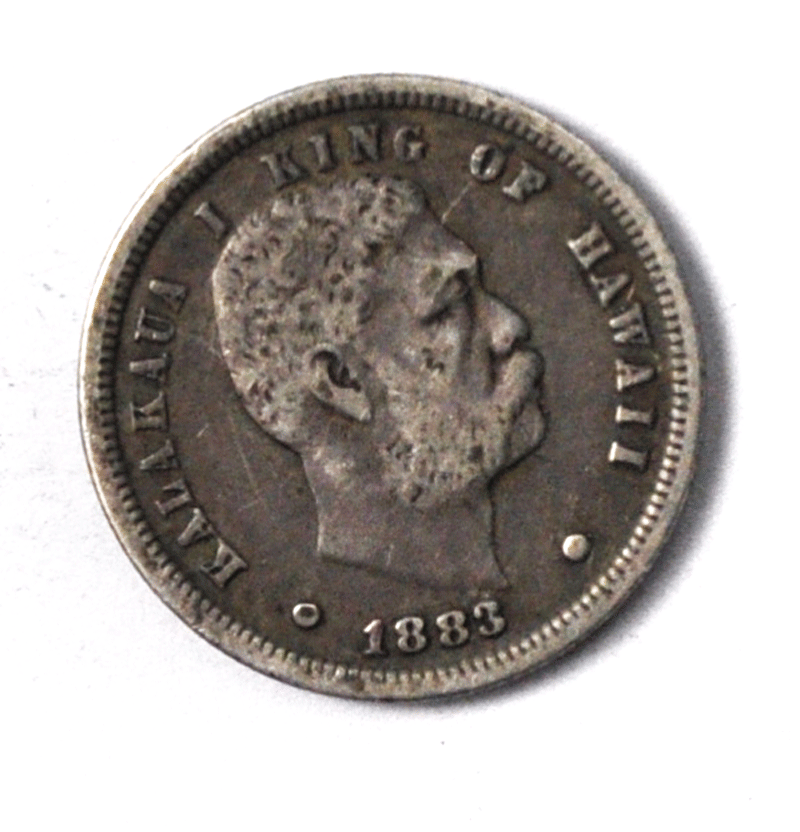 1883 10c Hawaii Ten Cents Silver Dime Rare