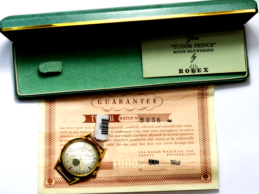 1950's Vintage Men's Tudor Oyster Prince 14k 35mm Rolex Case Optimist w Papers