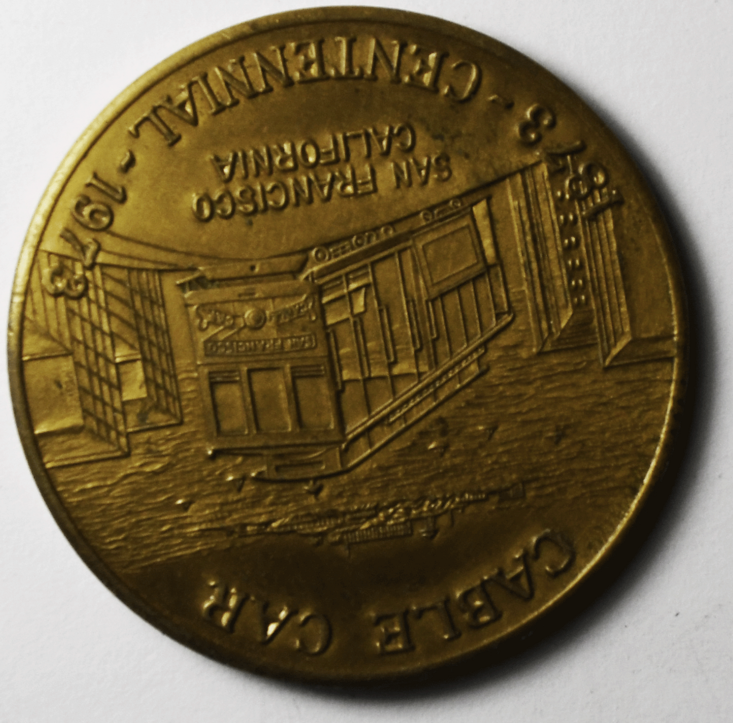 Andrew S Hallidie Father of Cable Car San Francisco CA Centennial Medal 38mm