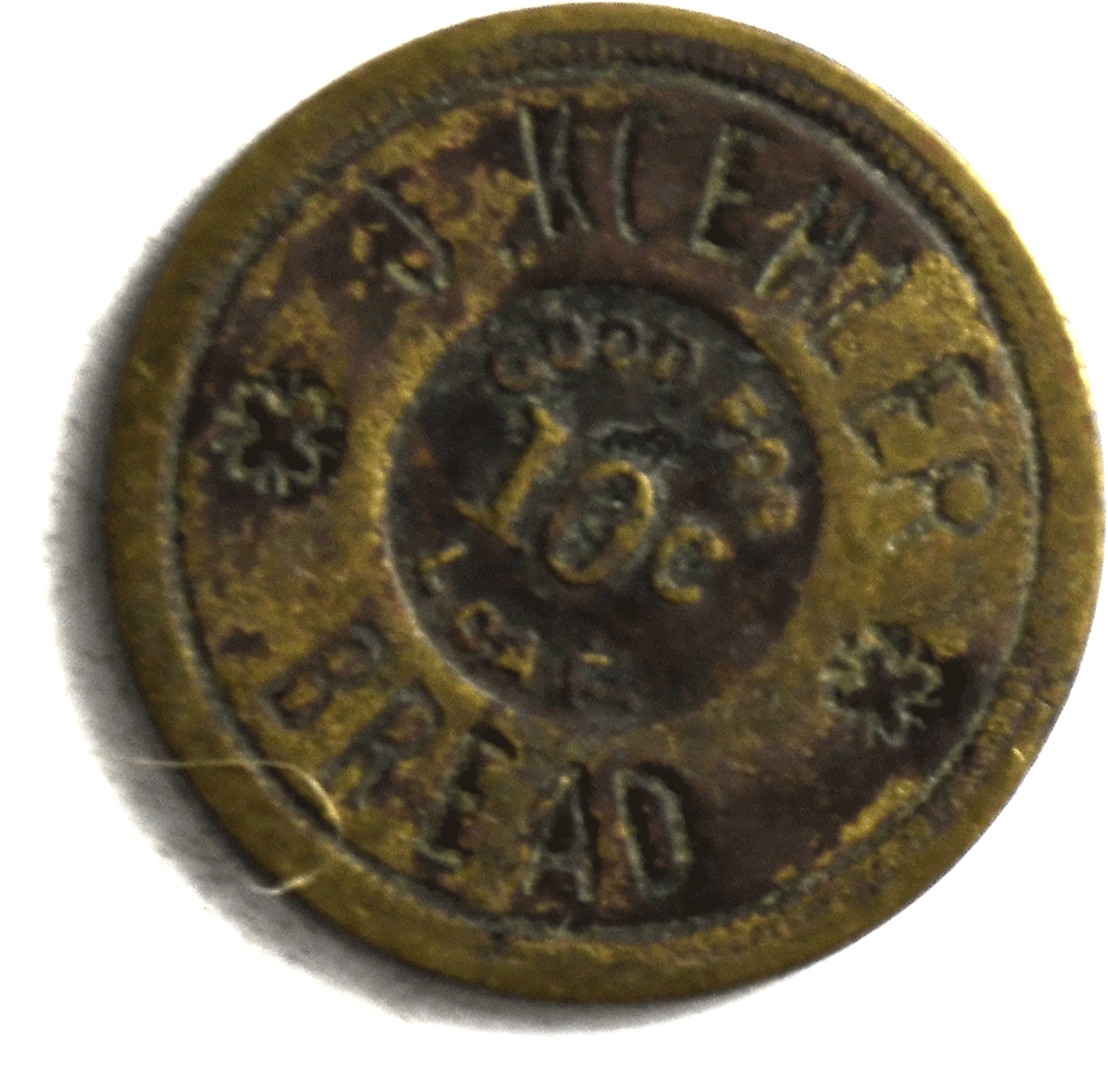 J Koehler 10c Bread Trade Token Grocery St Louis Haskell 23mm