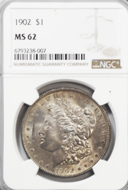1902 $1 Morgan Silver One Dollar NGC MS62 Philadelphia Uncirculated