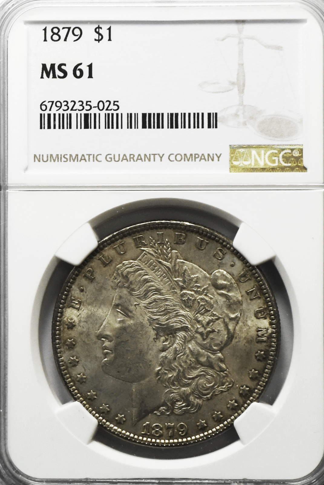 1879 $1 Morgan Silver Dollar MS61 NGC Uncirculated Philadelphia
