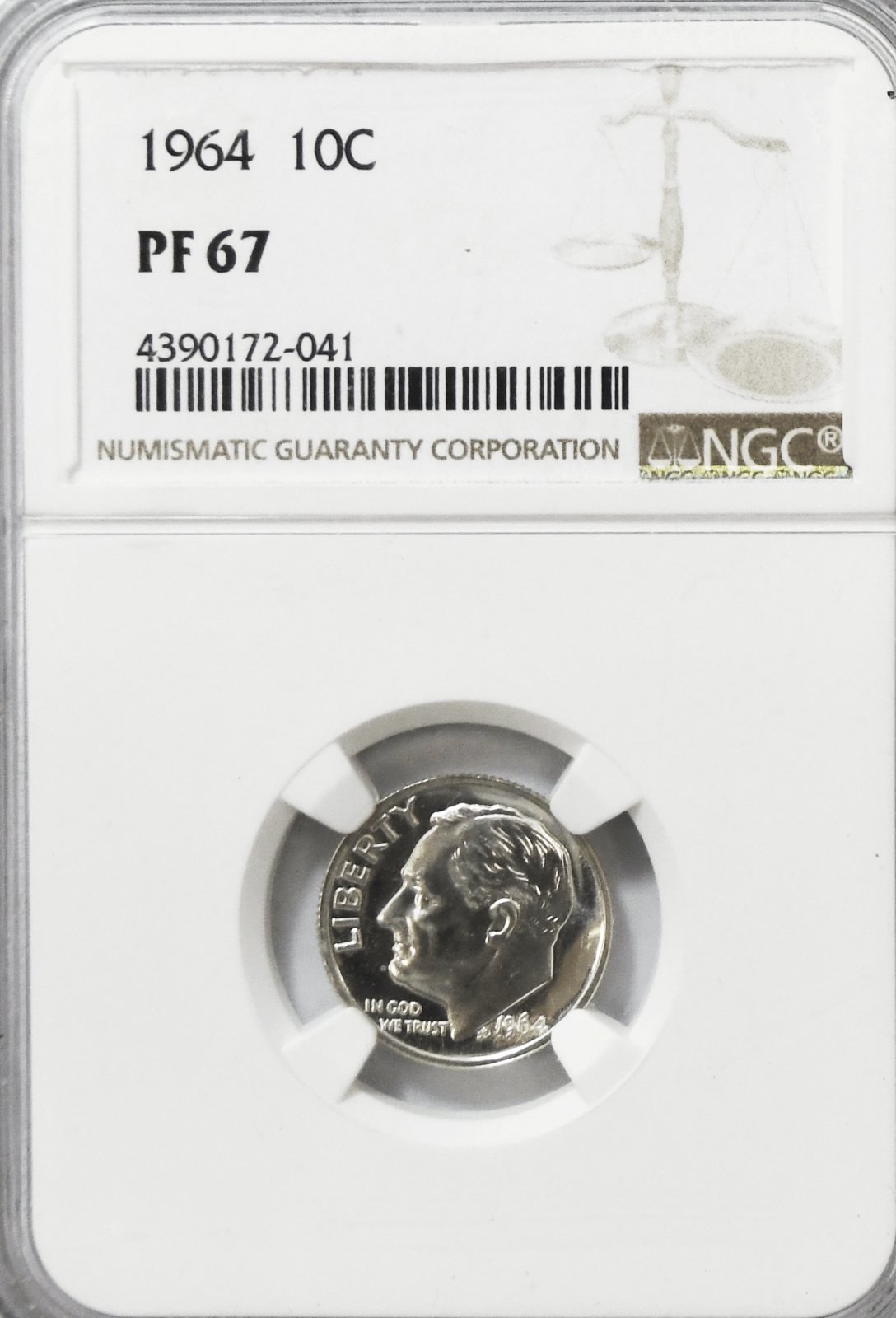 1964 10c Roosevelt Silver Dime NGC PF67 Philadelphia Gem Uncirculated Proof