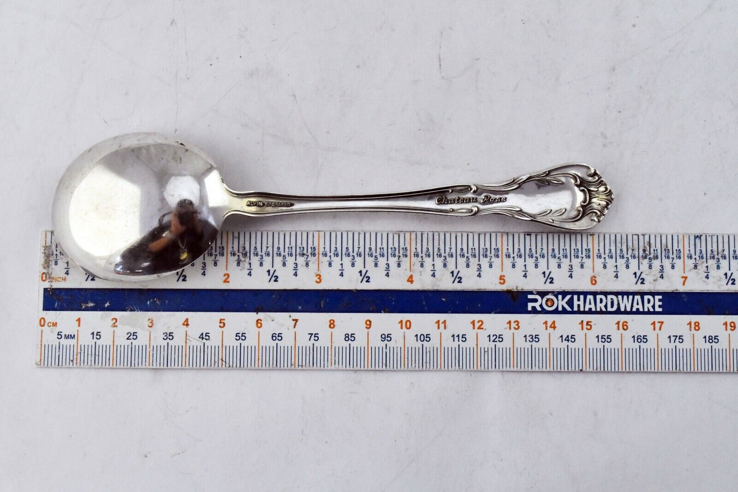 Chateau Rose by Alvin Sterling Silver 6 1/4" Round Bowl Cream Soup Spoon 1 oz.