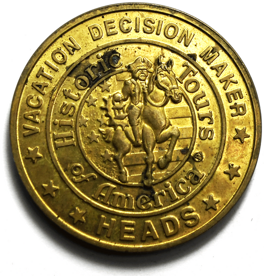 Heads Tails Vacation Decision Maker Old Town Trolley Tours Token 38mm