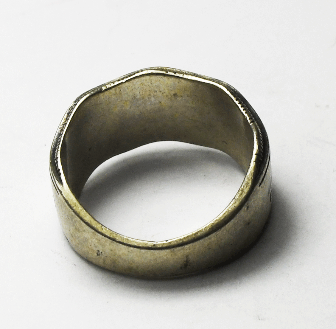 Sterling Silver Carolyn Pollack Chip Inlay Story Teller Ring 11mm Size 7-1/2