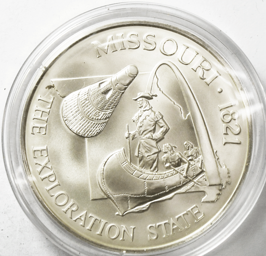Missouri Exploration State Seal 39mm Medal Founded 1821 Franklin Mint Sterling