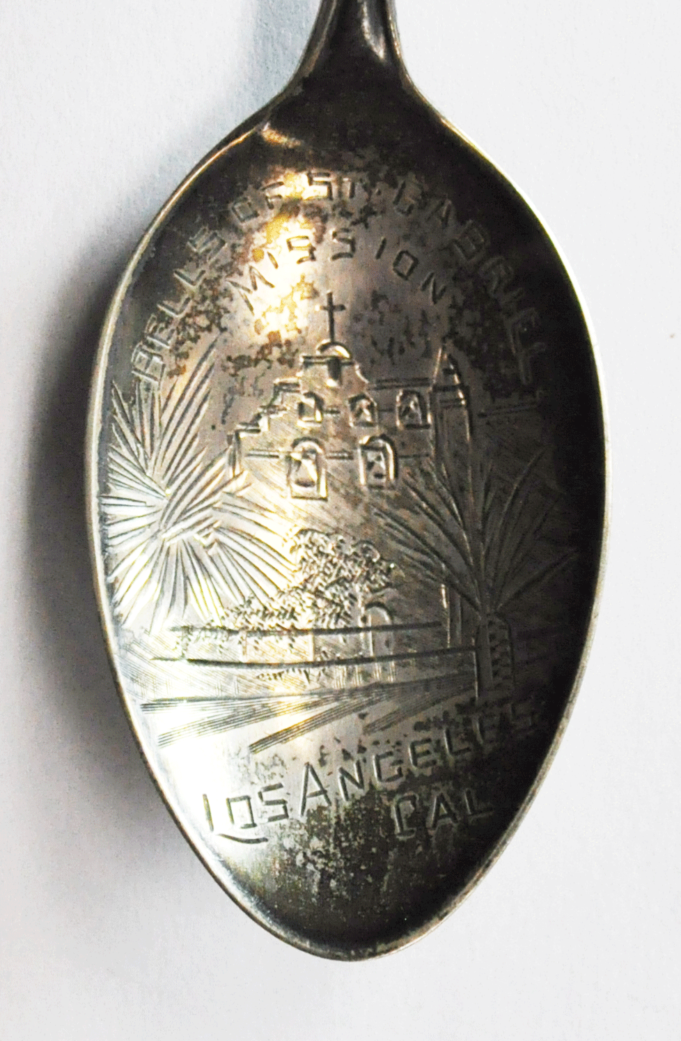 Sterling Weidlich Bells of St Gabriel Mission Los Angeles Souvenir Spoon 5-1/4"