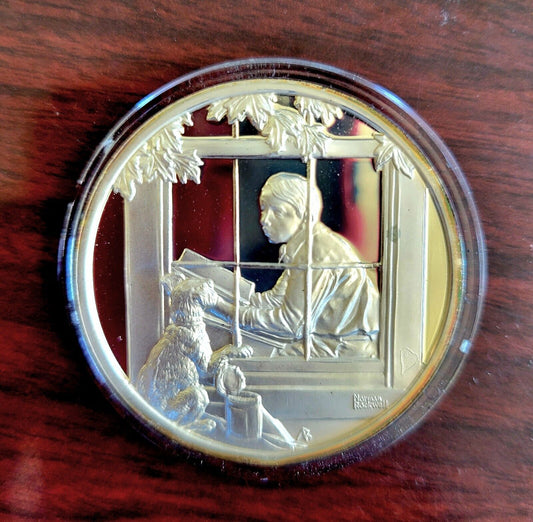 Norman Rockwell 1oz Four Seasons Hamilton Mint "Autumn" .925 Silver Evening Post