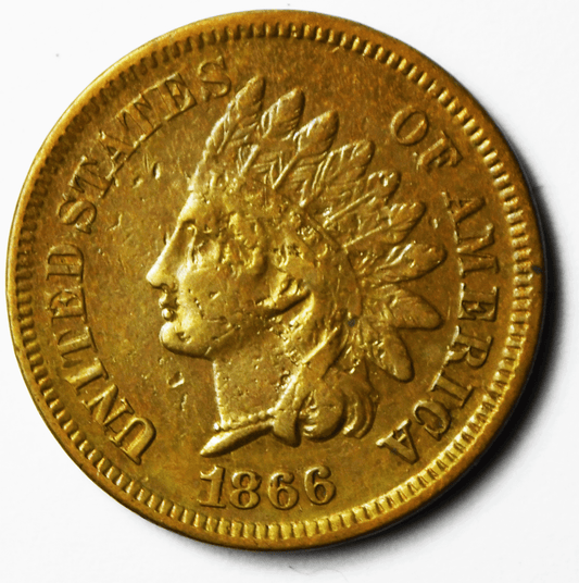 1866  1c Indian Head Penny One Cent US Philadelphia
