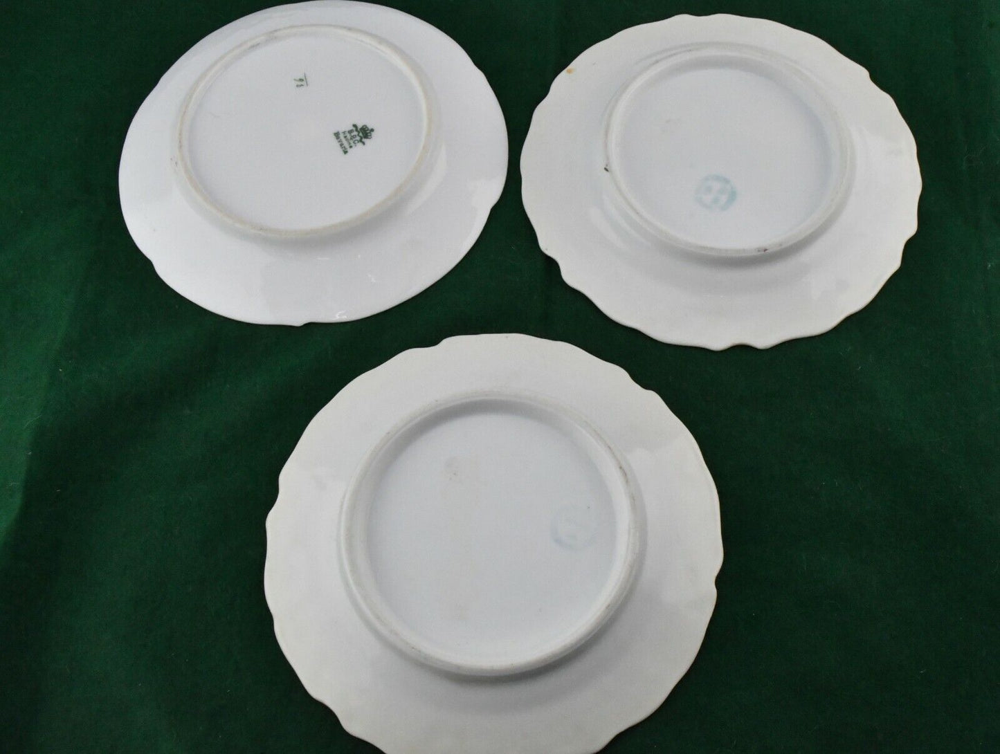 3pc.Floral Butter Plate Set with (1) BBC Racine Bavaria Plate 6"