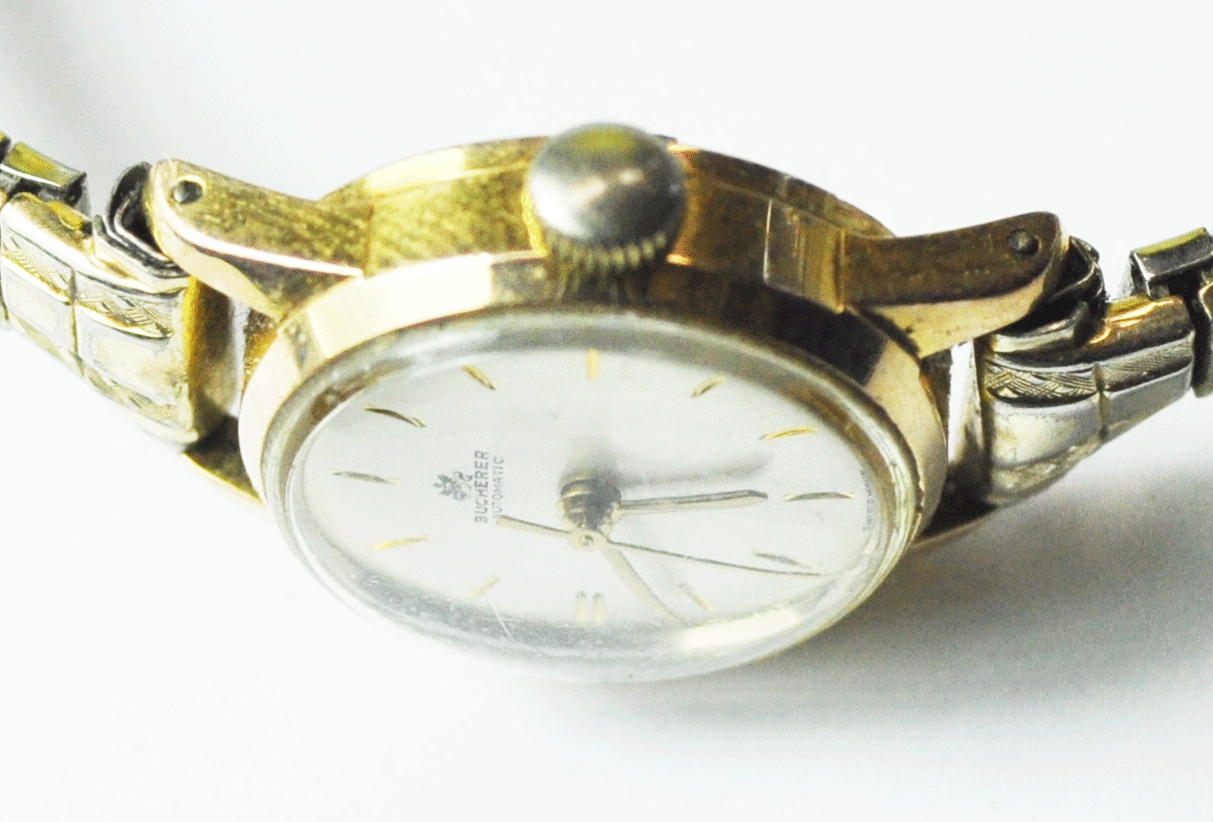 Vintage Women's Bucherer Automatic 21J 2365 Wristwatch 20mm Stainless