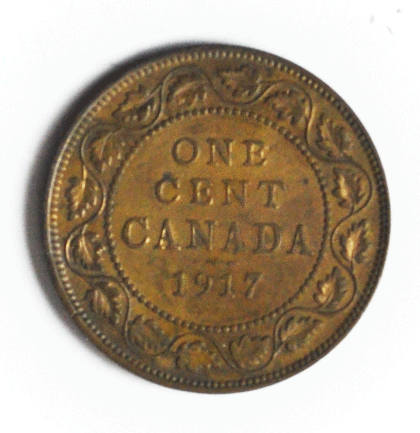 1917 1c Canada Large One Cent Penny KM#21 Bronze
