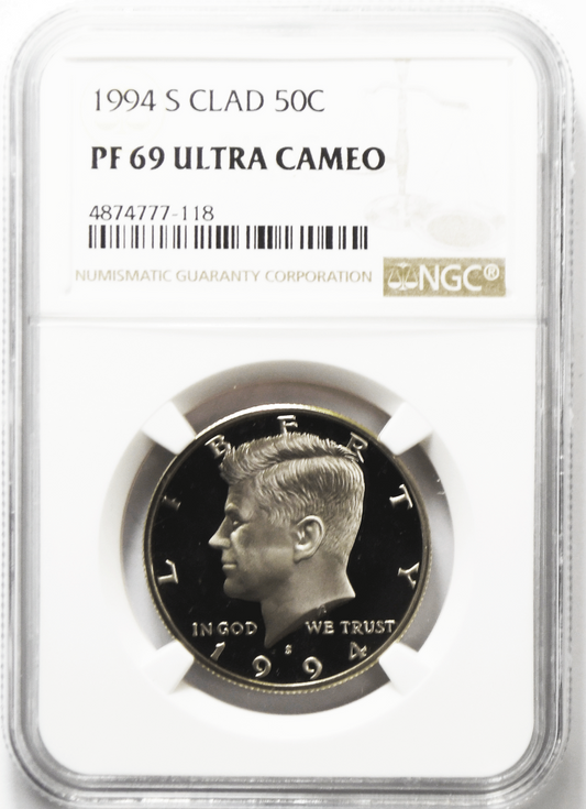 1994 S 50c Kennedy Half Dollar NGC PF69 Ultra Cameo Proof San Francisco