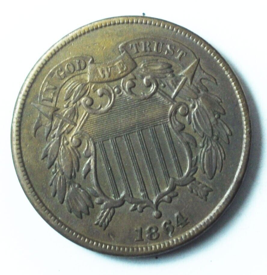 1864 2c Shield Two Cent Piece US Coin