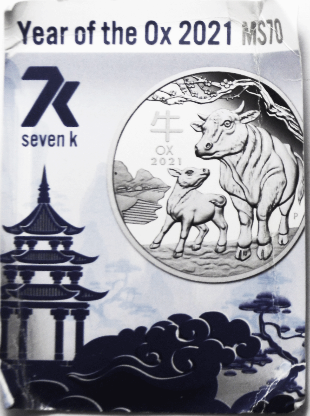 2021 P Australia $1 One Dollar Silver MS70 7K NCG Year of the Ox  Cracked Holder