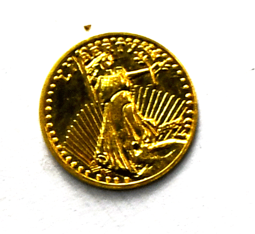 .3g 24kt Solid Gold 9mm Miniature St Gaudens w Box