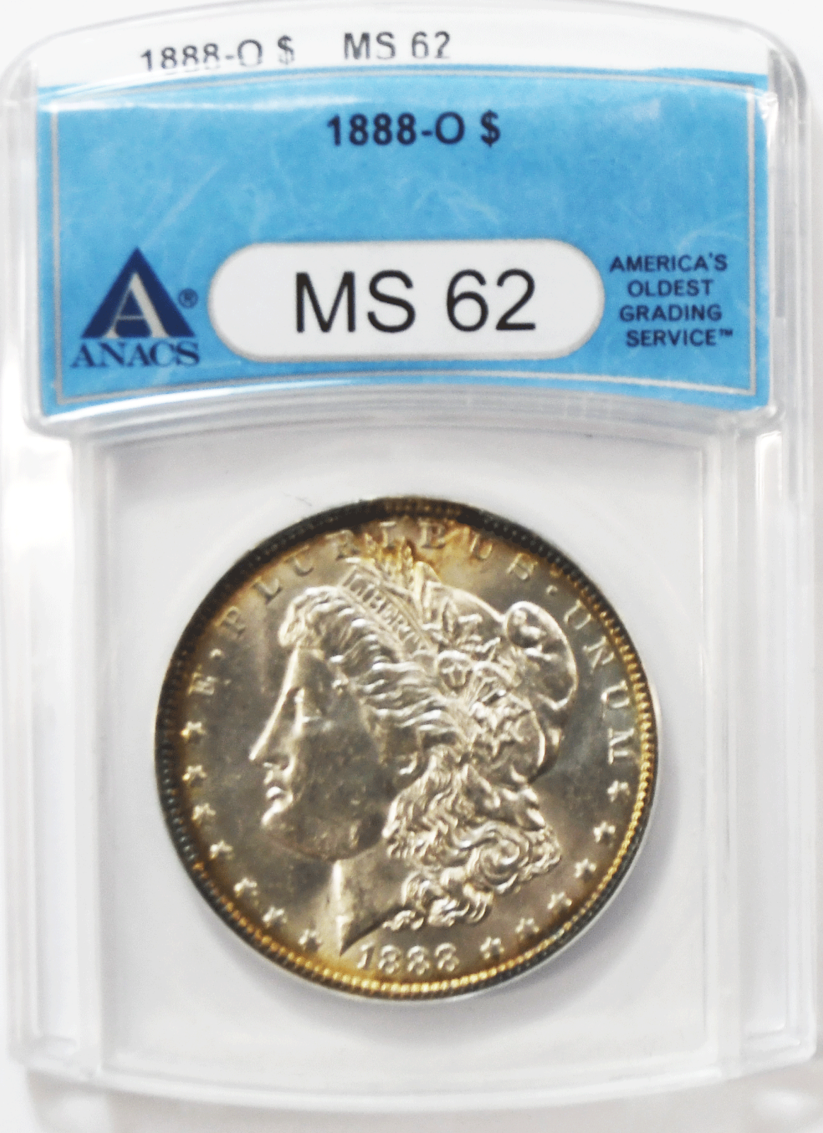 1888 O $1 Morgan Silver One Dollar US Coin New Orleans ANACS MS62