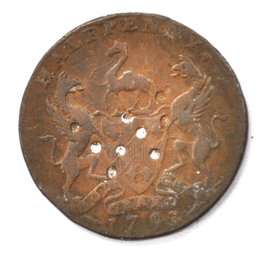 1793 Great Britain Yorkshire Huddersfield East India House 1/2 Penny Token