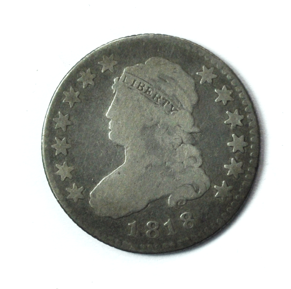 1818 25c Capped Bust Quarter Dollar Twenty Five Cents Philadelphia B-10