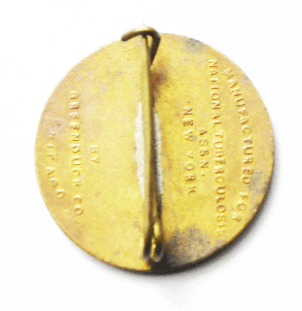 1920 Red Cross Modern Health Crusader National Tuberculosis Brass Pinback 22mm