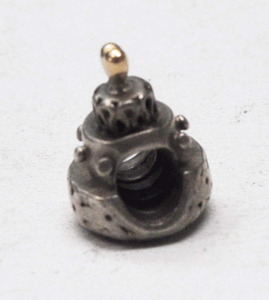 Sterling Silver Pandora 14k Heart Wedding Cake Bead Charm 12mm 790347
