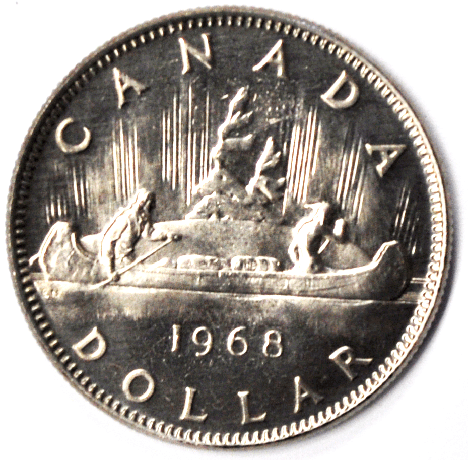 1968 Canada One Dollar Prooflike Nickel Coin KM# 76.1