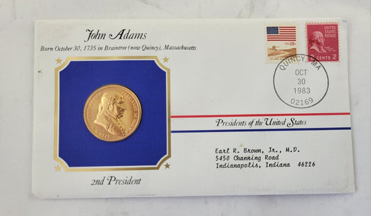 Chester Arthur Presidential Covers Medal Postal Commemorative Society Gold Plate