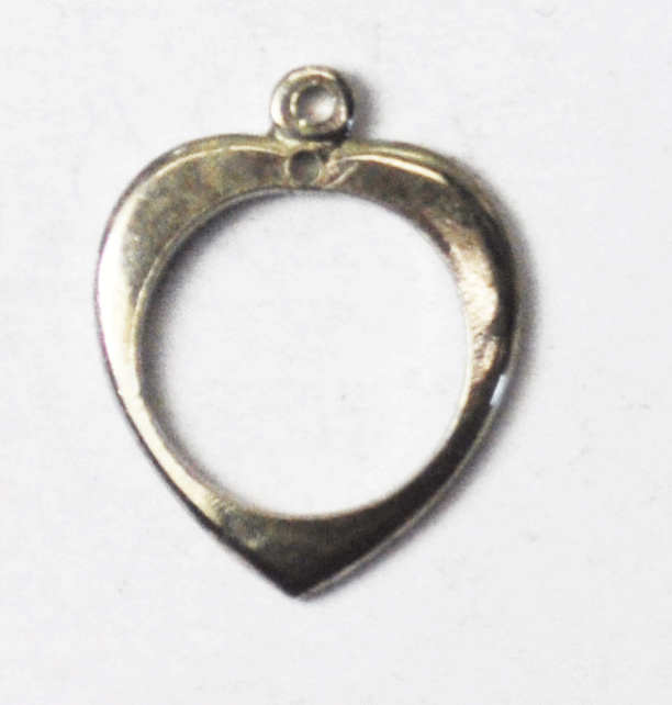 Sterling Silver FORTS Heart Shape Halo Charm 18mm x 15mm