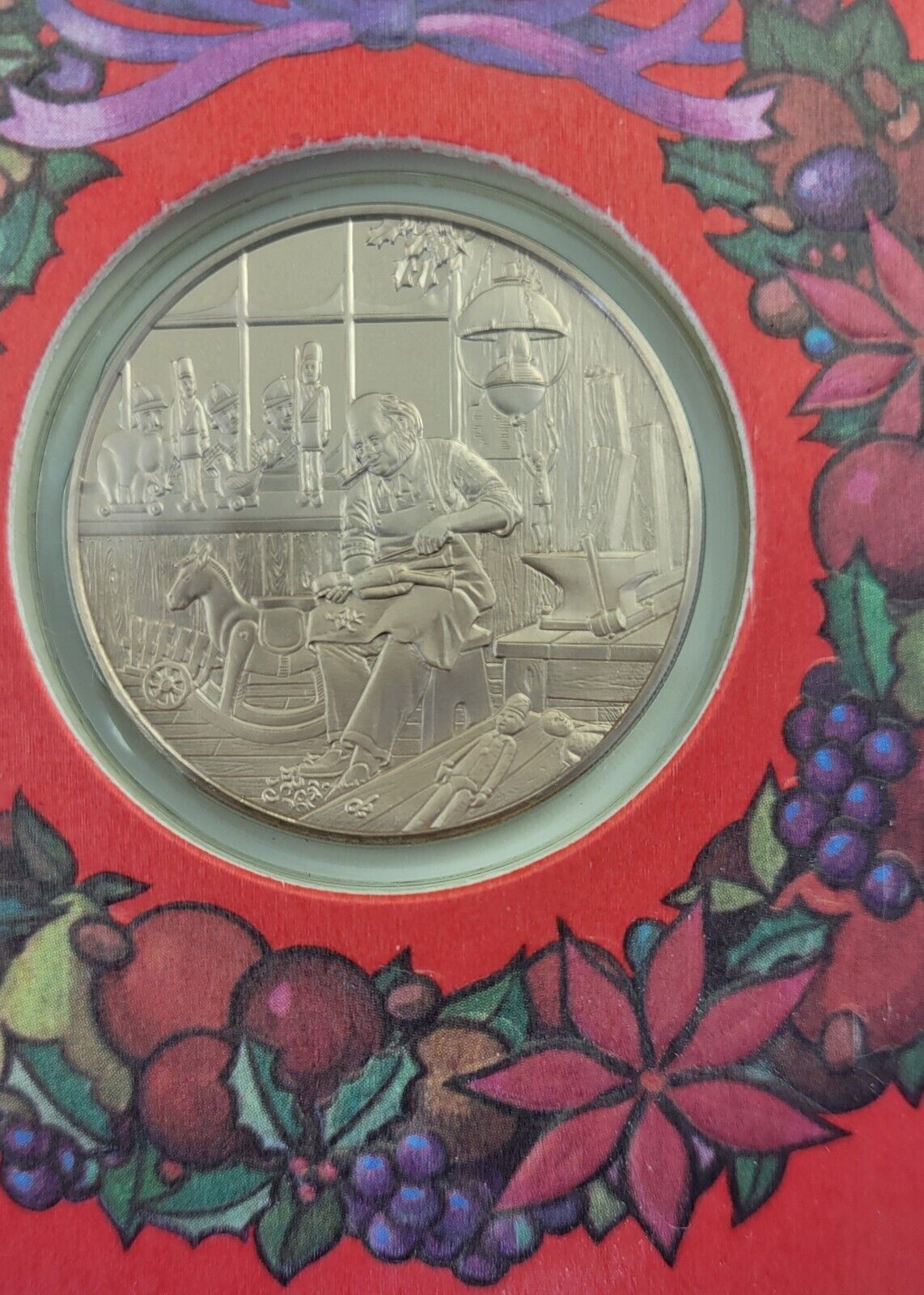 Vintage 1976 Franklin Mint Christmas Holiday Card Coin The First Christmas