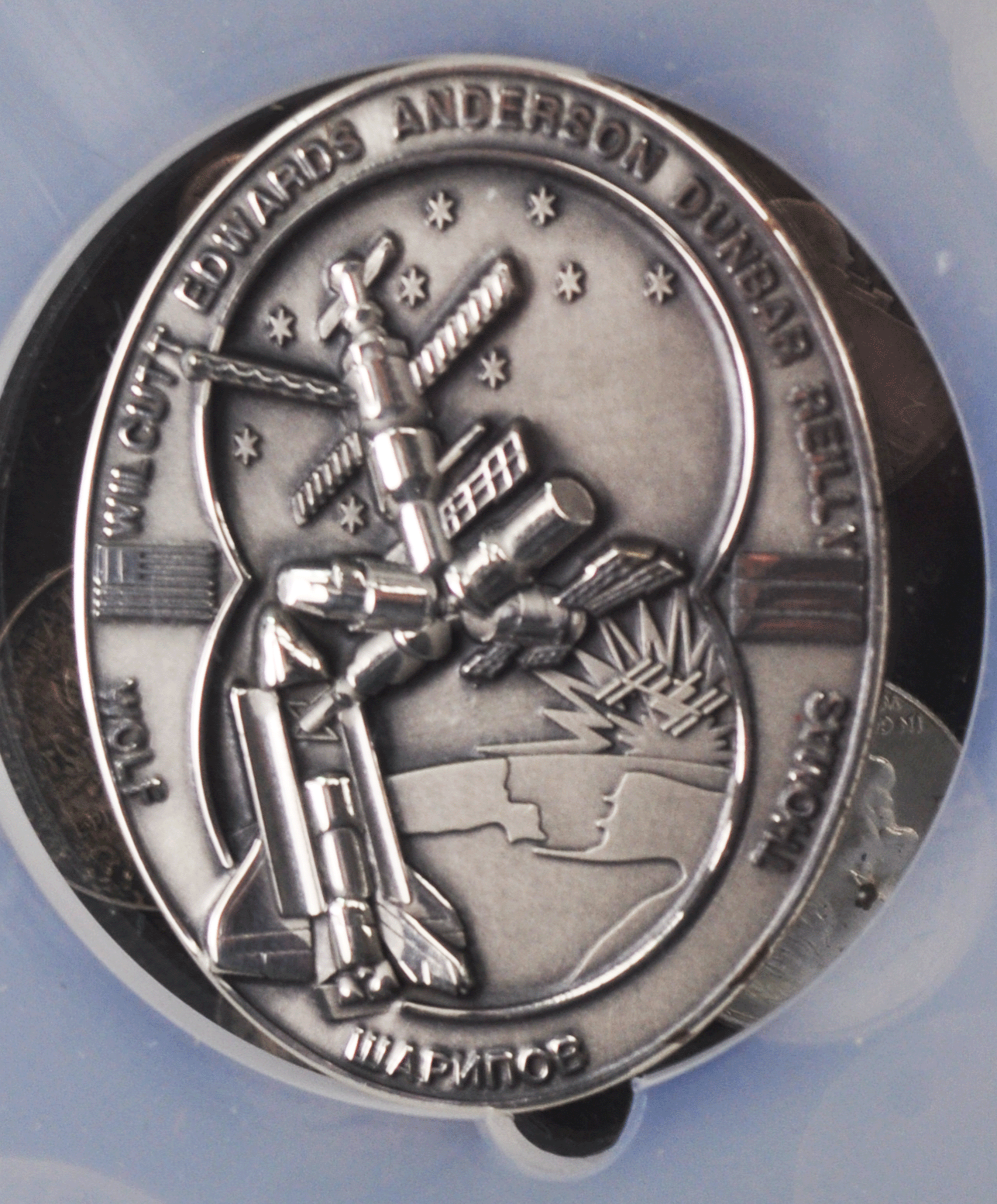 1998 STS-89 Robbins Silver Space Medal Unflown #124 NGC MS66 Endeavour