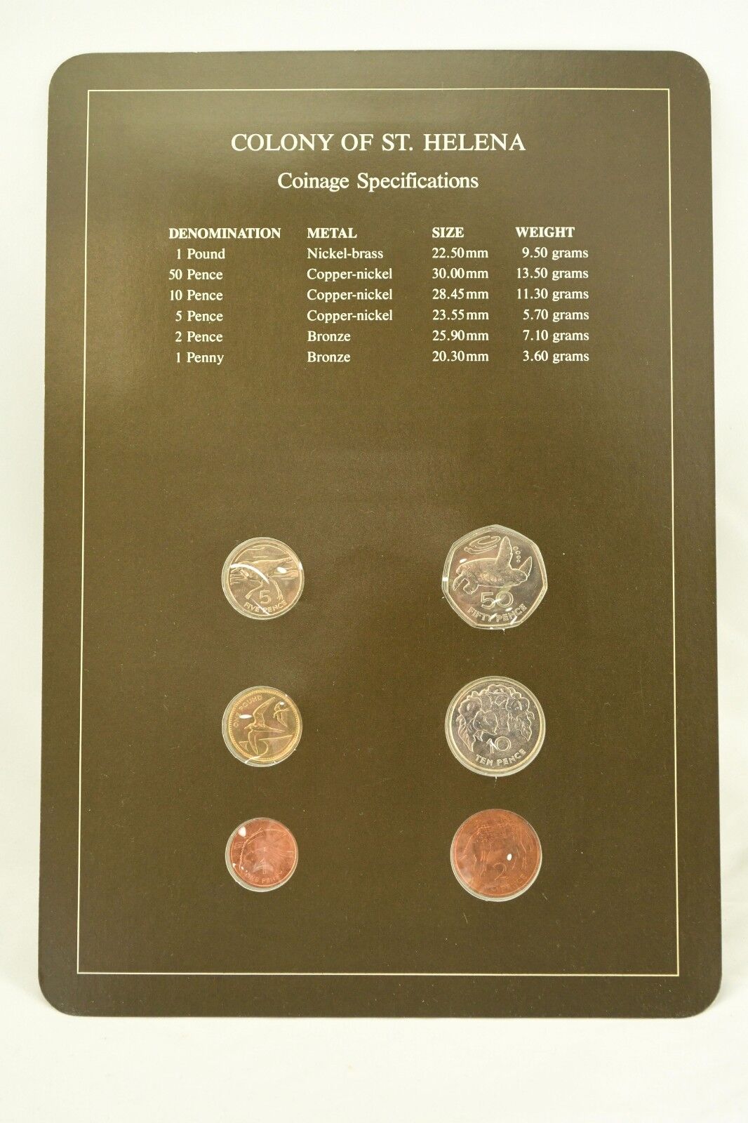 Coin Sets of All Nations Franklin Mint Colony of St. Helena 1984 Complete