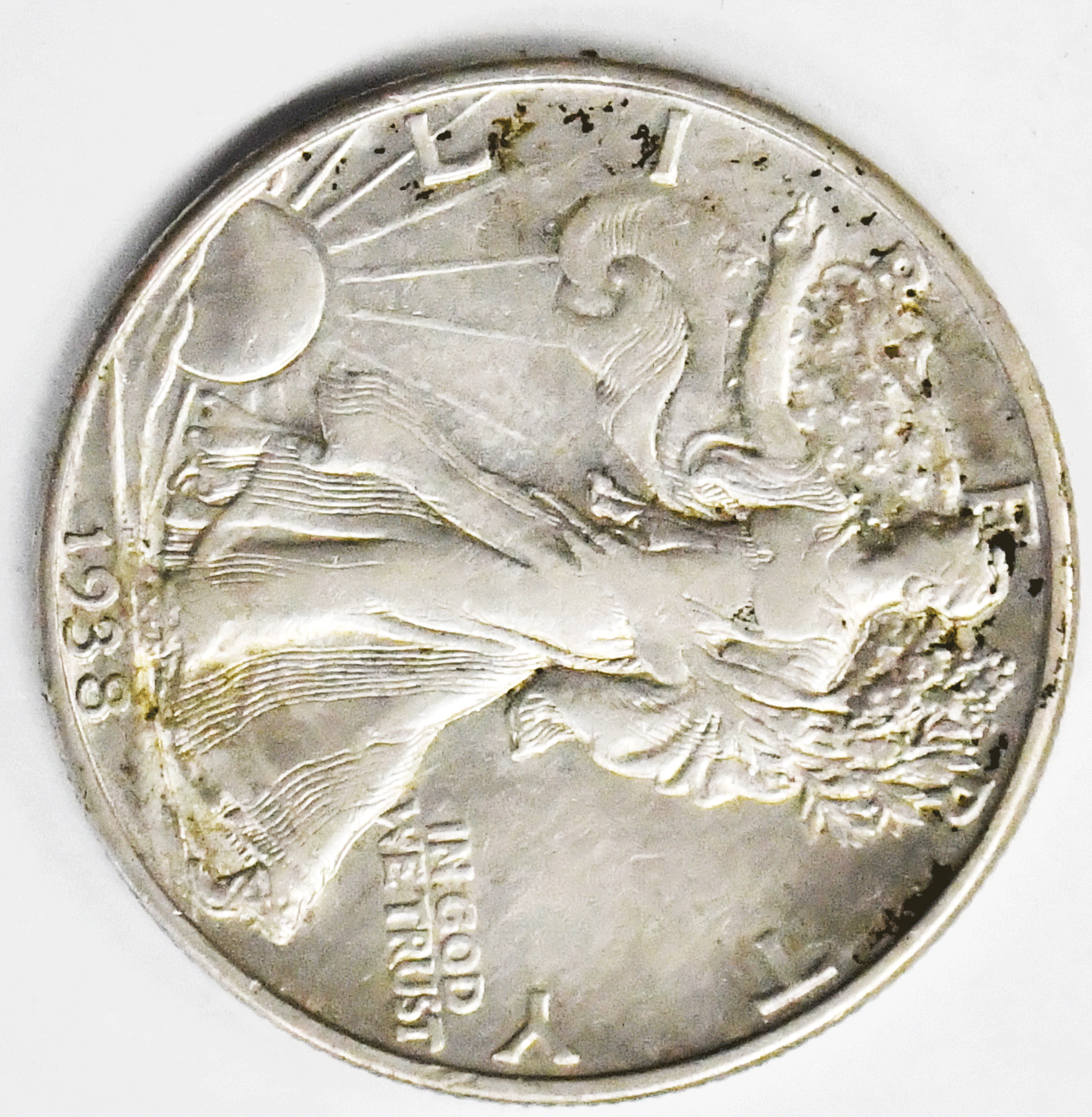 1938 D 50c Walking Liberty Silver Half Dollar Fifty Cents Denver Rare