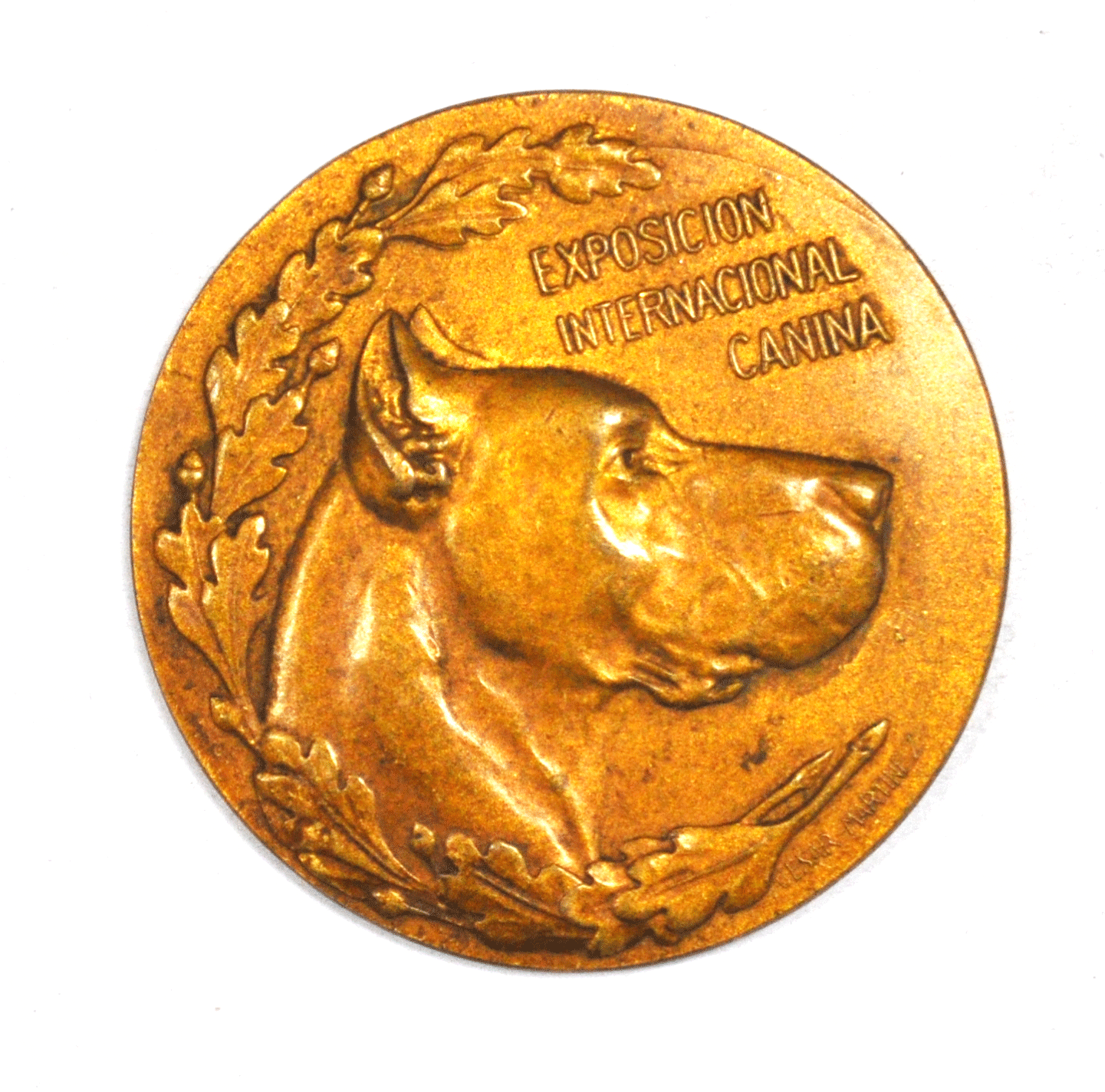 1948 Spain International Society Canine Medal Cesar Martinez Las Razas 50mm
