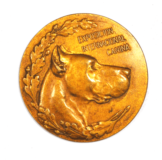 1948 Spain International Society Canine Medal Cesar Martinez Las Razas 50mm