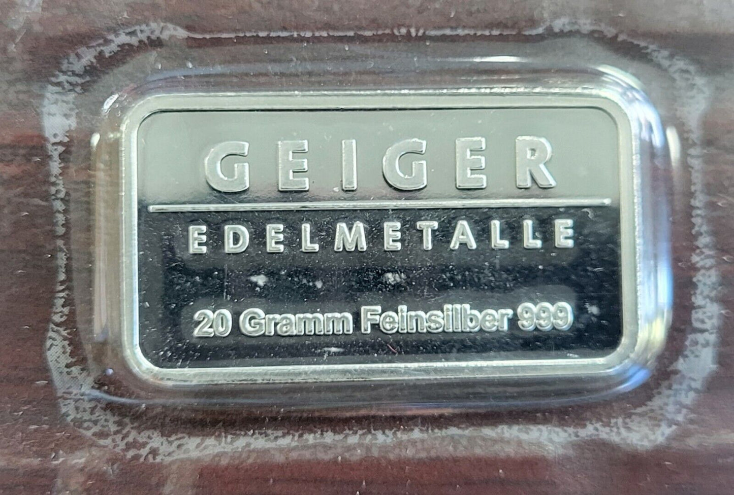 DISCONTINUED Geiger Edelmetalle 20 Gram Generation 1 Silver Bar Rare Sealed