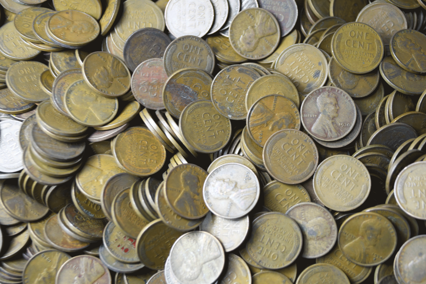 Bag of 5000 1930's Wheat Penny's 1930-39 One Cent Mixed Lot PDS