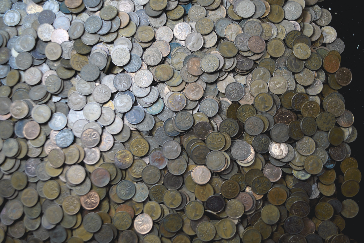 1921-1996 1c Canada Small One Cent Lot Bag of 5000 Bronze Pennies 35lbs