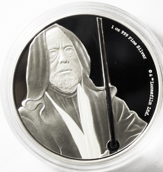 2017 Niue $2 Star Wars Obi-Wan Kenobi 1oz. Silver .999 Coin Jedi w Box  & COA